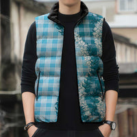 Blue Hawaii Palaka Sleeveless Puffer Jacket Hawaiian Honohono Lei LT05 - Polynesian Pride