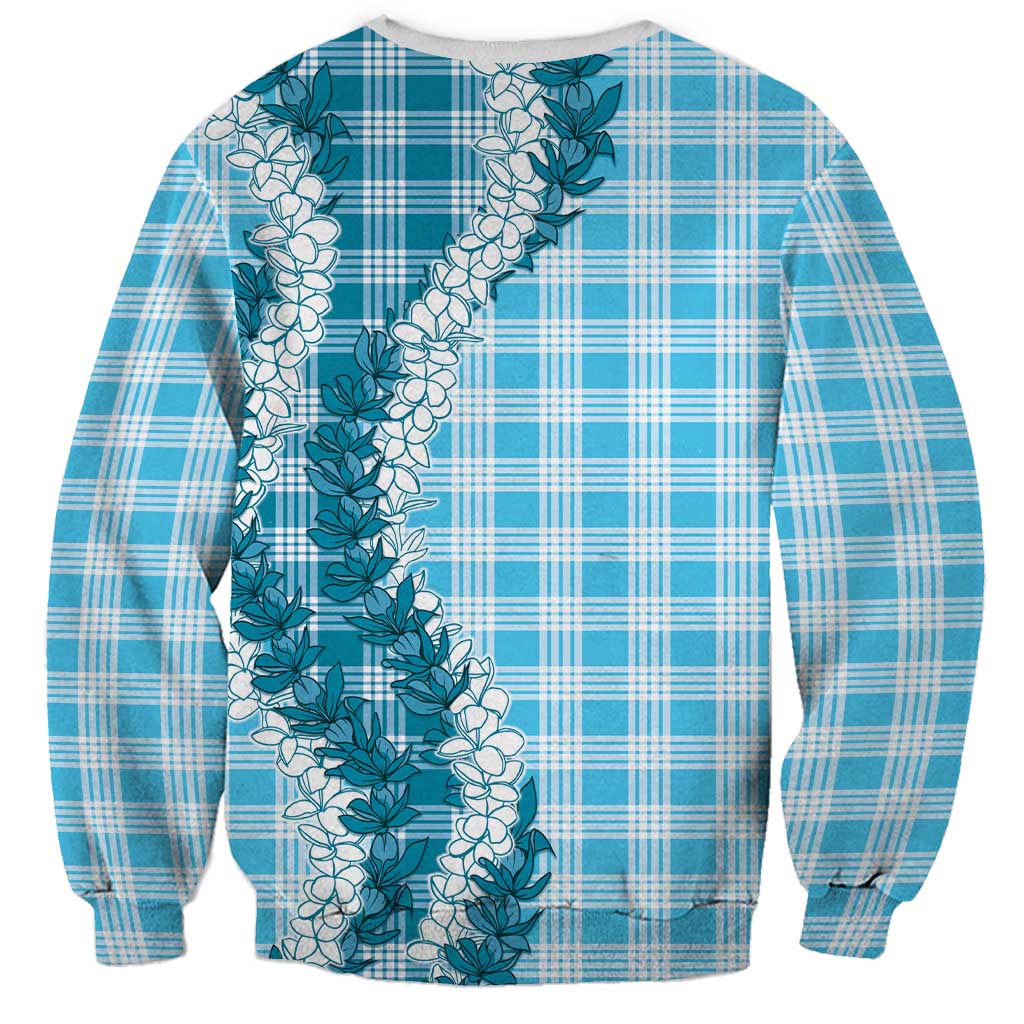 Blue Hawaii Palaka Sweatshirt Hawaiian Honohono Lei LT05 - Polynesian Pride