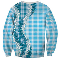 Blue Hawaii Palaka Sweatshirt Hawaiian Honohono Lei LT05 - Polynesian Pride