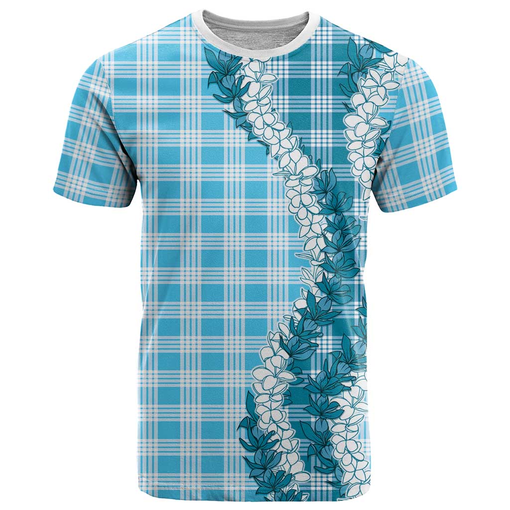 Blue Hawaii Palaka T Shirt Hawaiian Honohono Lei LT05 Blue - Polynesian Pride