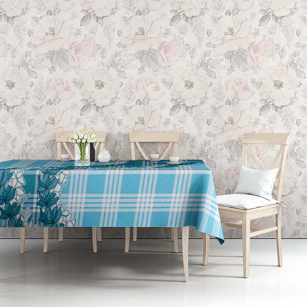 Blue Hawaii Palaka Tablecloth Hawaiian Honohono Lei LT05 - Polynesian Pride