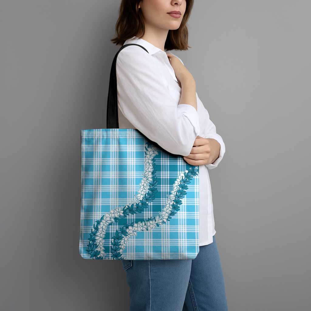 Blue Hawaii Palaka Tote Bag Hawaiian Honohono Lei LT05 - Polynesian Pride
