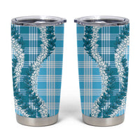Blue Hawaii Palaka Tumbler Cup Hawaiian Honohono Lei LT05 Blue - Polynesian Pride
