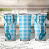 Blue Hawaii Palaka Tumbler Cup Hawaiian Honohono Lei LT05 - Polynesian Pride