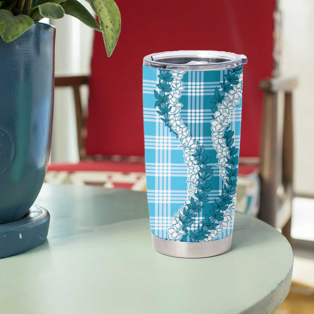 Blue Hawaii Palaka Tumbler Cup Hawaiian Honohono Lei LT05 - Polynesian Pride