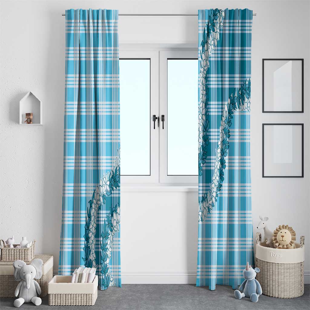 Blue Hawaii Palaka Window Curtain Hawaiian Honohono Lei LT05 - Polynesian Pride