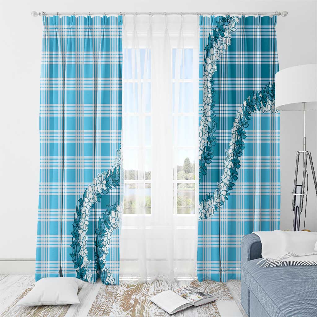 Blue Hawaii Palaka Window Curtain Hawaiian Honohono Lei LT05 - Polynesian Pride
