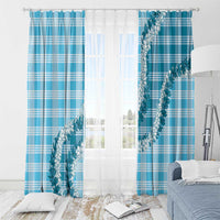 Blue Hawaii Palaka Window Curtain Hawaiian Honohono Lei LT05 - Polynesian Pride