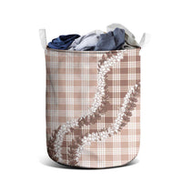 Beige Hawaii Palaka Laundry Basket Hawaiian Honohono Lei LT05 - Polynesian Pride