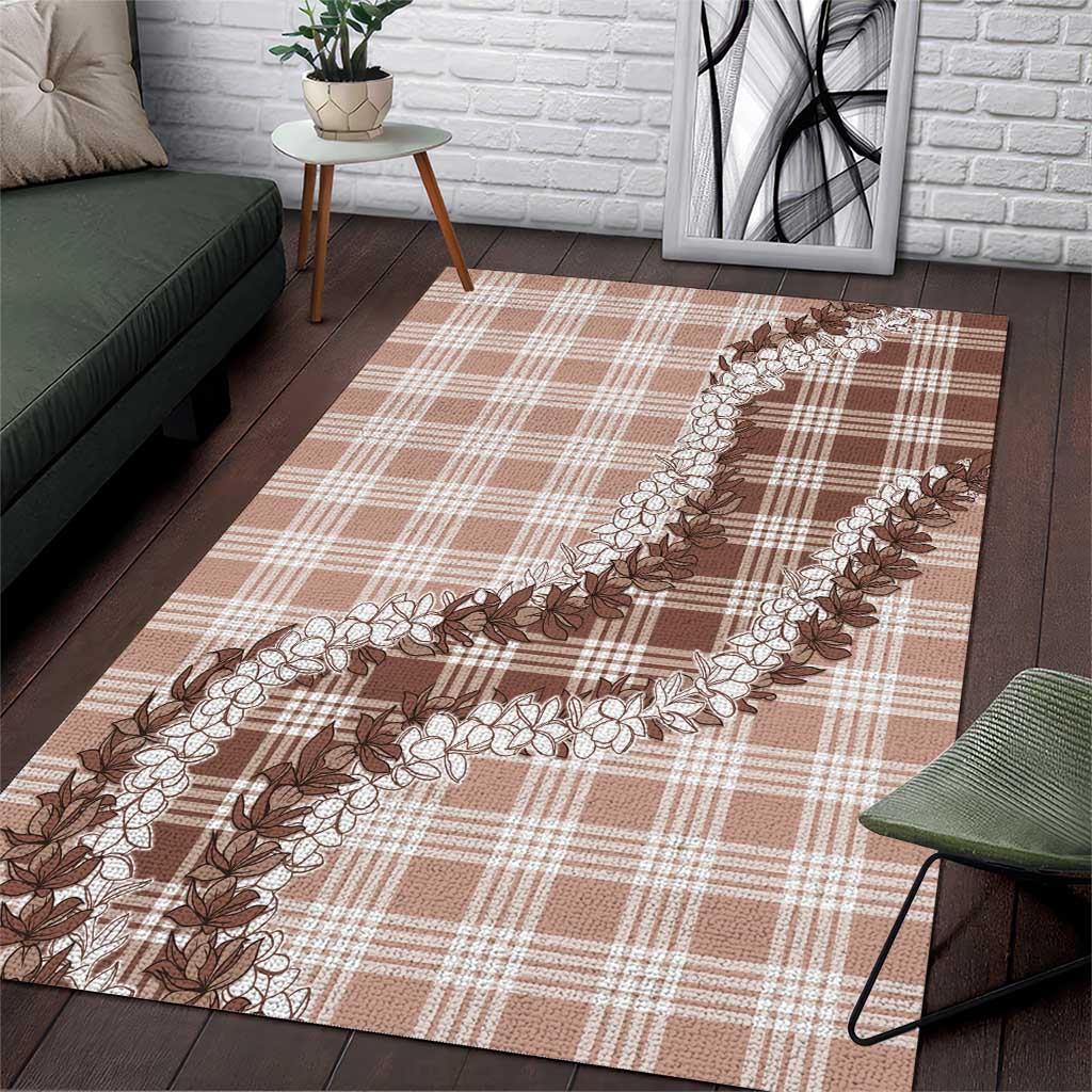 Beige Hawaii Palaka Area Rug Hawaiian Honohono Lei
