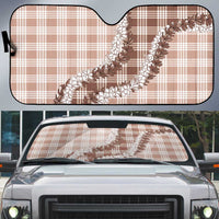 Beige Hawaii Palaka Auto Sun Shade Hawaiian Honohono Lei LT05 Beige - Polynesian Pride