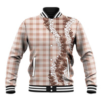 Beige Hawaii Palaka Baseball Jacket Hawaiian Honohono Lei LT05 Unisex Beige - Polynesian Pride