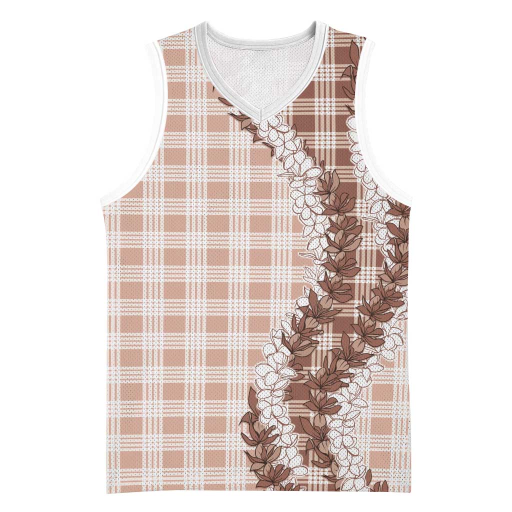 Beige Hawaii Palaka Basketball Jersey Hawaiian Honohono Lei LT05 Unisex Beige - Polynesian Pride