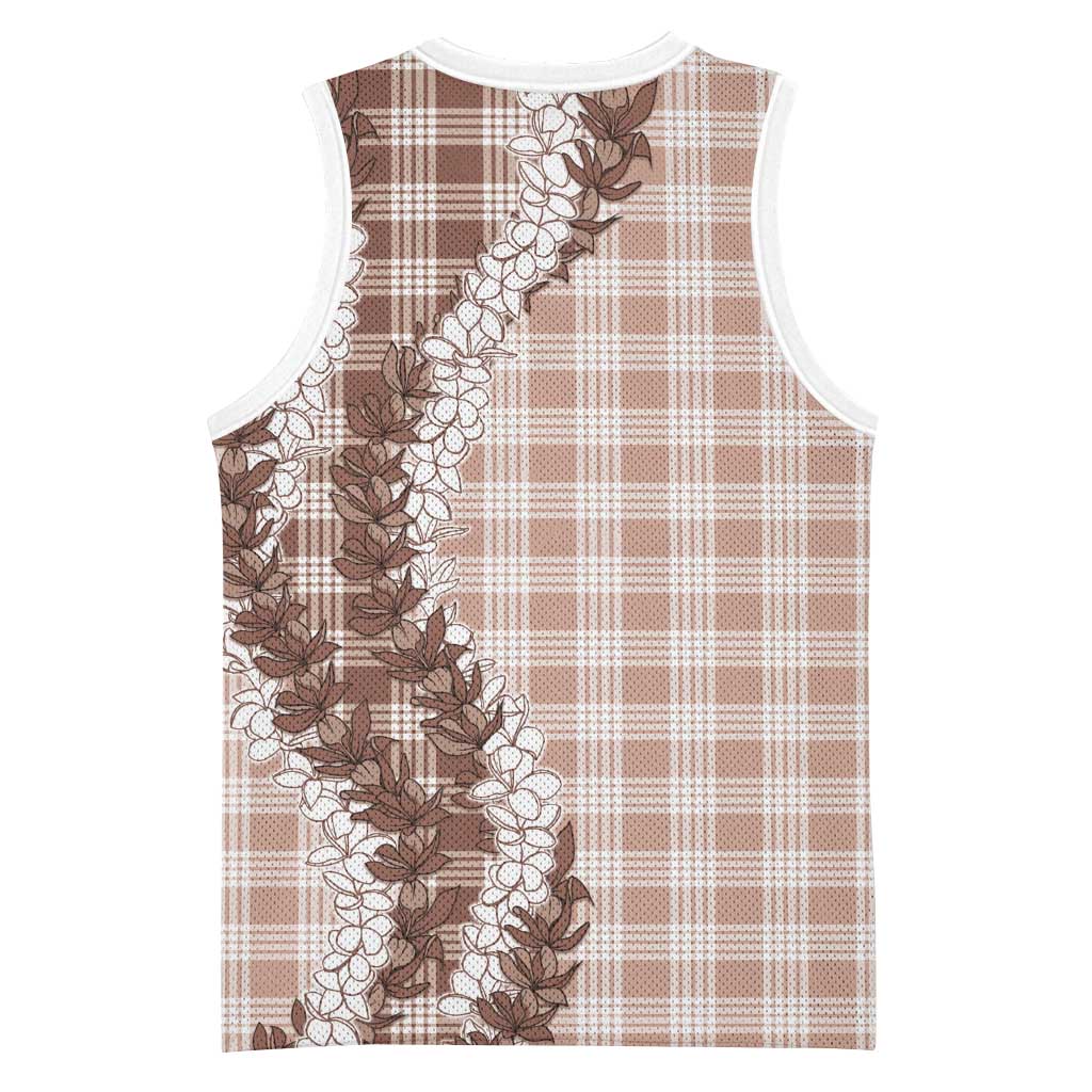 Beige Hawaii Palaka Basketball Jersey Hawaiian Honohono Lei LT05 - Polynesian Pride