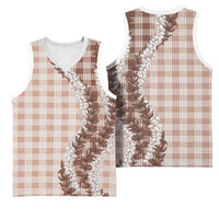 Beige Hawaii Palaka Basketball Jersey Hawaiian Honohono Lei LT05 - Polynesian Pride
