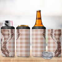 Beige Hawaii Palaka 4 in 1 Can Cooler Tumbler Hawaiian Honohono Lei LT05 - Polynesian Pride