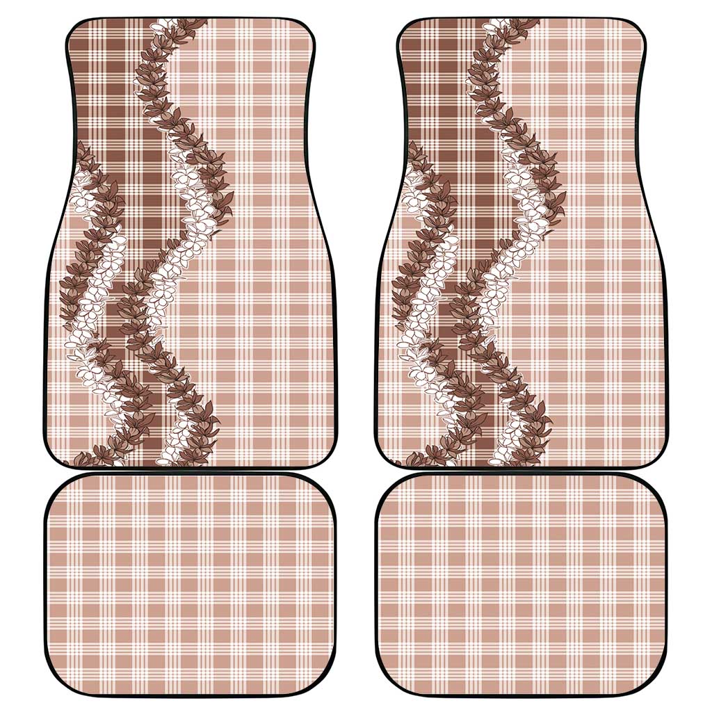 Beige Hawaii Palaka Car Mats Hawaiian Honohono Lei LT05 - Polynesian Pride