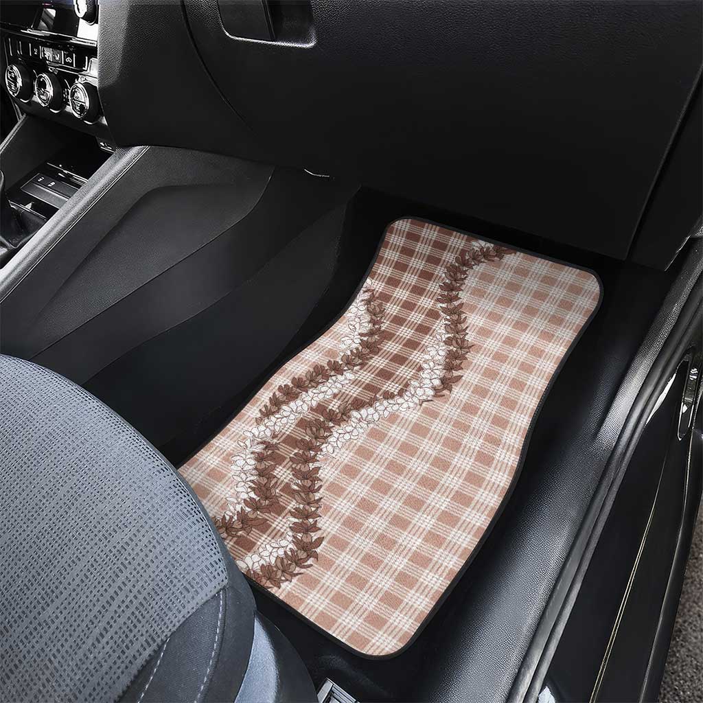 Beige Hawaii Palaka Car Mats Hawaiian Honohono Lei LT05 - Polynesian Pride