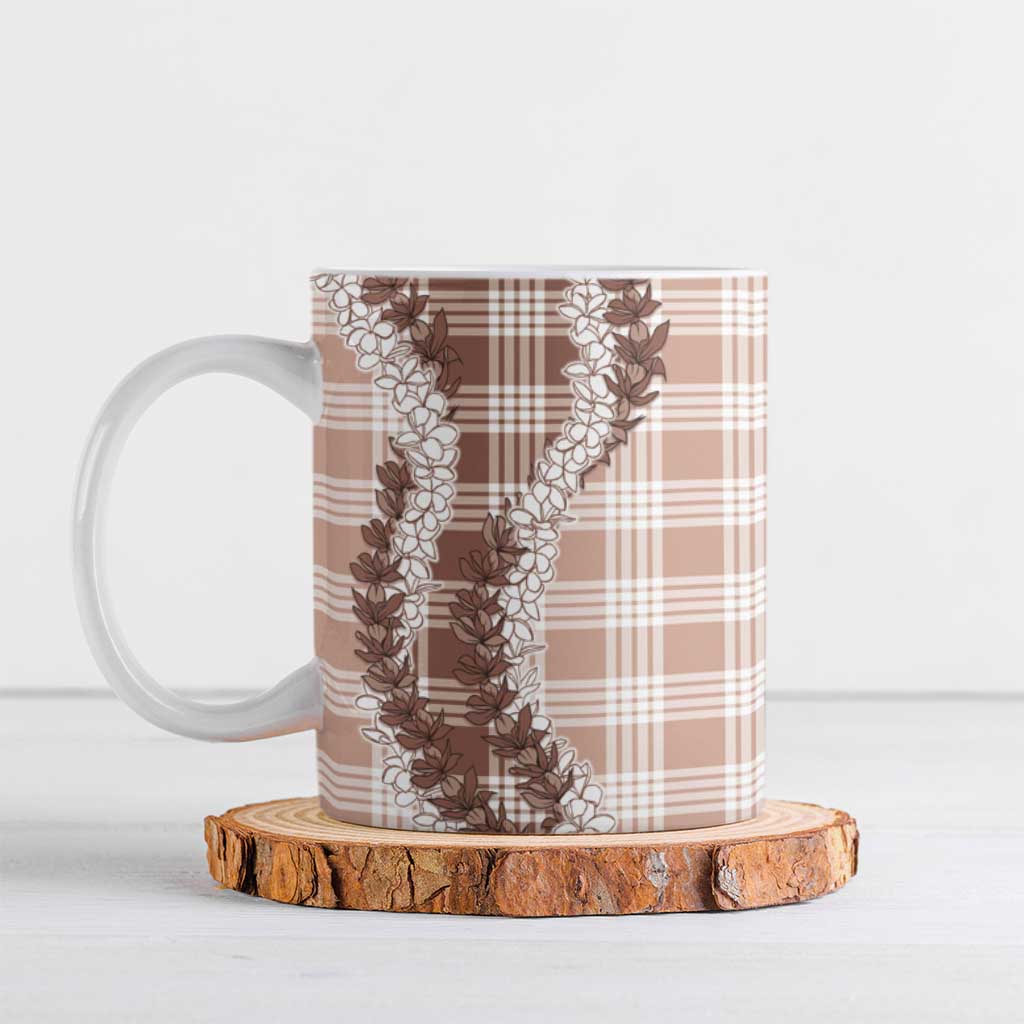 Beige Hawaii Palaka Ceramic Mug Hawaiian Honohono Lei LT05 Beige - Polynesian Pride