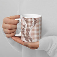 Beige Hawaii Palaka Ceramic Mug Hawaiian Honohono Lei LT05 - Polynesian Pride