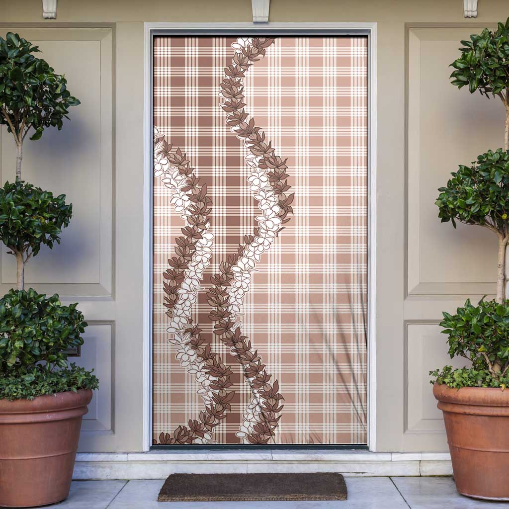 Beige Hawaii Palaka Door Cover Hawaiian Honohono Lei LT05 Beige - Polynesian Pride