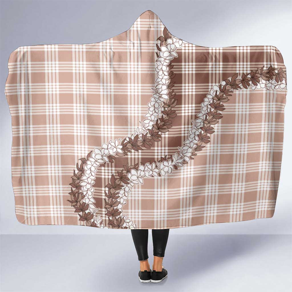Beige Hawaii Palaka Hooded Blanket Hawaiian Honohono Lei LT05 One Size Beige - Polynesian Pride