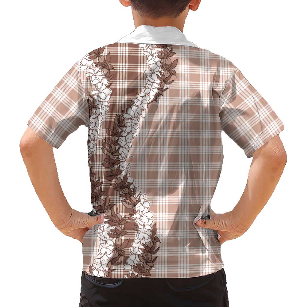 Beige Hawaii Palaka Kid Hawaiian Shirt Hawaiian Honohono Lei