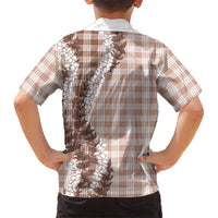 Beige Hawaii Palaka Kid Hawaiian Shirt Hawaiian Honohono Lei