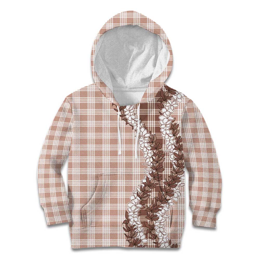 Beige Hawaii Palaka Kid Hoodie Hawaiian Honohono Lei LT05 Hoodie Beige - Polynesian Pride