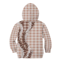 Beige Hawaii Palaka Kid Hoodie Hawaiian Honohono Lei LT05 - Polynesian Pride