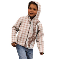 Beige Hawaii Palaka Kid Hoodie Hawaiian Honohono Lei LT05 - Polynesian Pride
