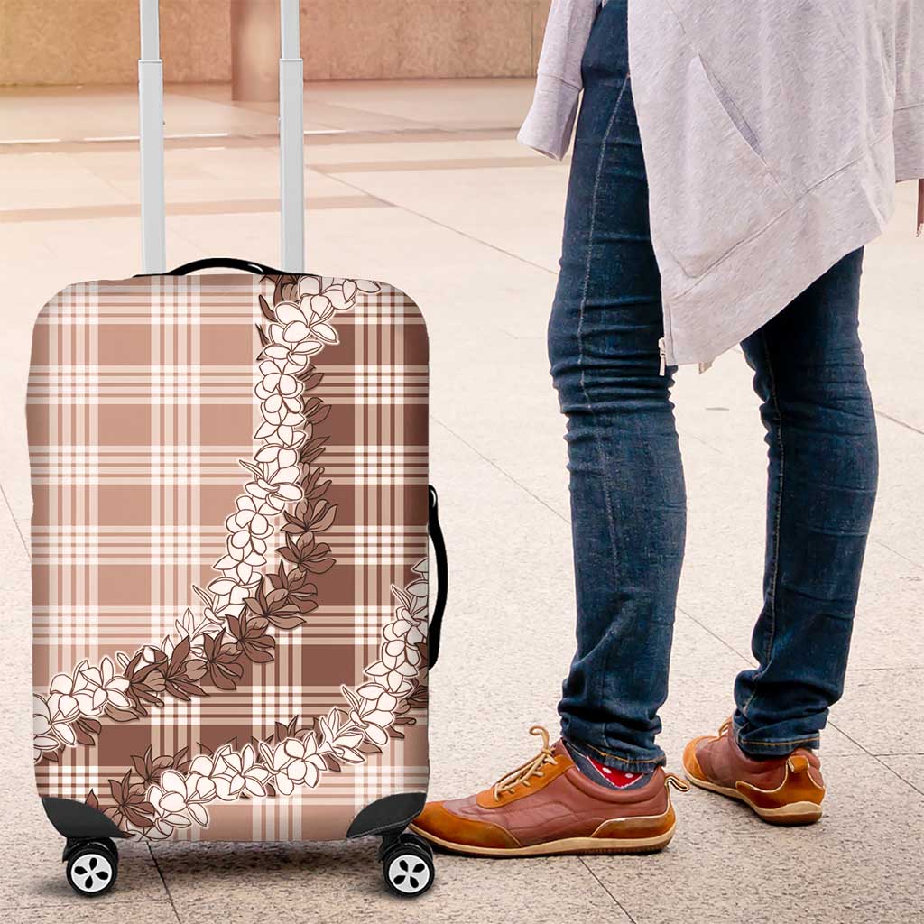 Beige Hawaii Palaka Luggage Cover Hawaiian Honohono Lei LT05 Beige - Polynesian Pride