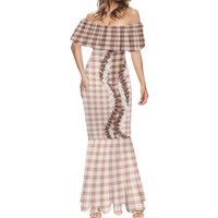 Beige Hawaii Palaka Mermaid Dress Hawaiian Honohono Lei LT05 - Polynesian Pride