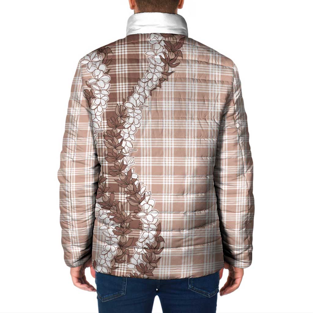 Beige Hawaii Palaka Padded Jacket Hawaiian Honohono Lei LT05 - Polynesian Pride