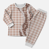 Beige Hawaii Palaka Pajama Set Hawaiian Honohono Lei LT05 Men Beige - Polynesian Pride
