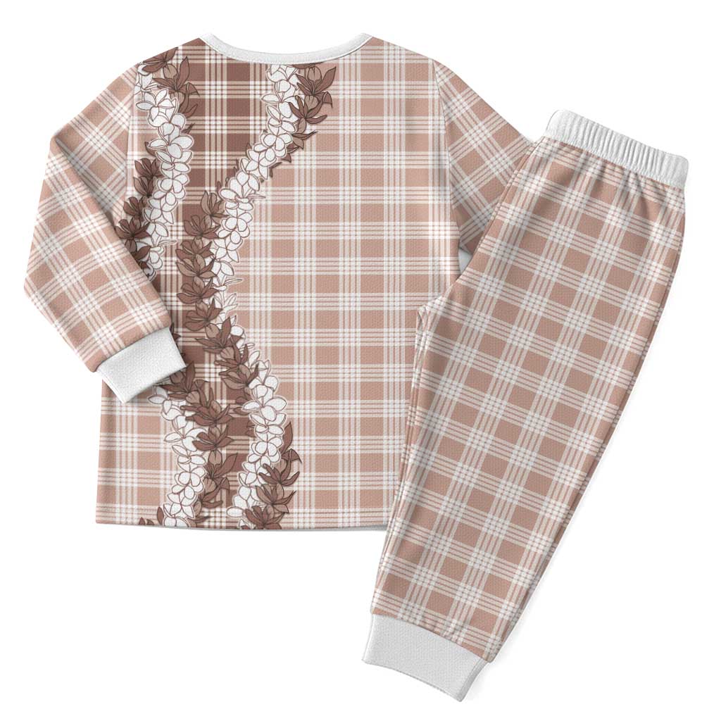 Beige Hawaii Palaka Pajama Set Hawaiian Honohono Lei LT05 - Polynesian Pride