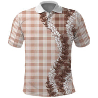 Beige Hawaii Palaka Polo Shirt Hawaiian Honohono Lei LT05 Beige - Polynesian Pride