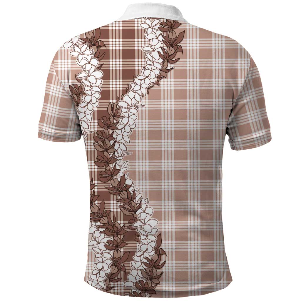 Beige Hawaii Palaka Polo Shirt Hawaiian Honohono Lei LT05 - Polynesian Pride