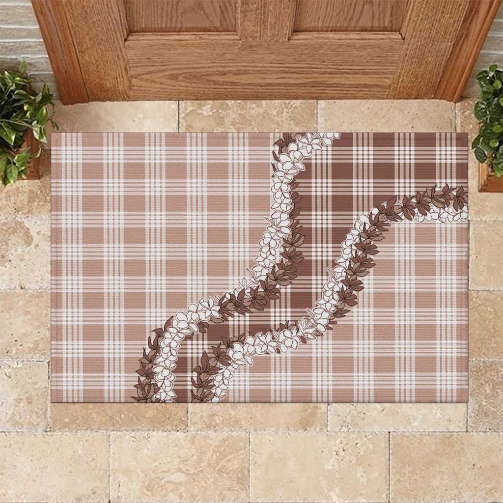 Beige Hawaii Palaka Rubber Doormat Hawaiian Honohono Lei LT05 Beige - Polynesian Pride