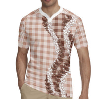Beige Hawaii Palaka Rugby Jersey Hawaiian Honohono Lei LT05 - Polynesian Pride