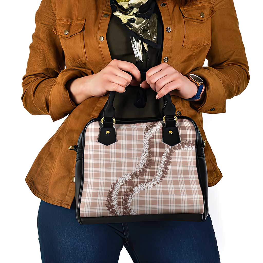Beige Hawaii Palaka Shoulder Handbag Hawaiian Honohono Lei LT05 - Polynesian Pride