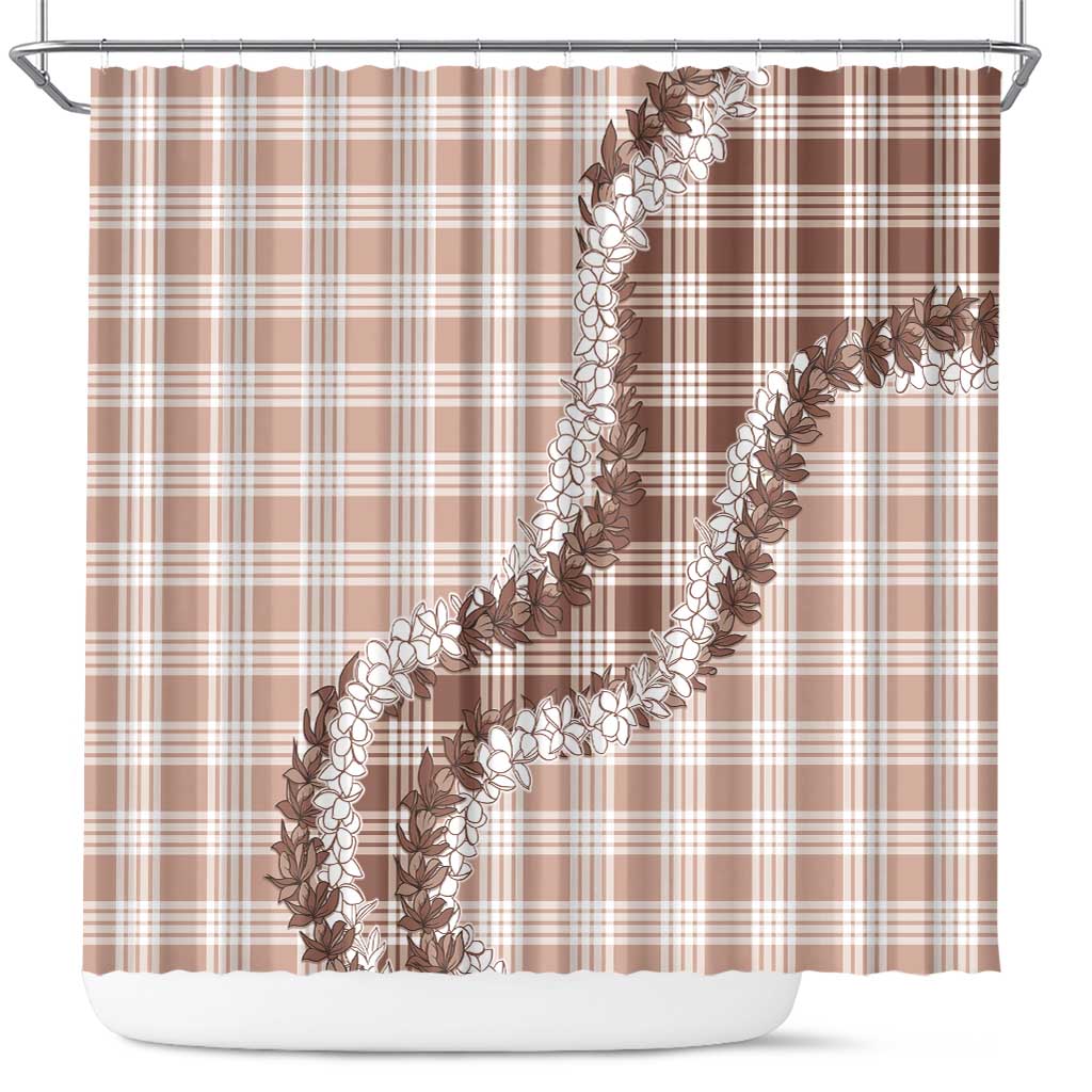 Beige Hawaii Palaka Shower Curtain Hawaiian Honohono Lei LT05 Beige - Polynesian Pride
