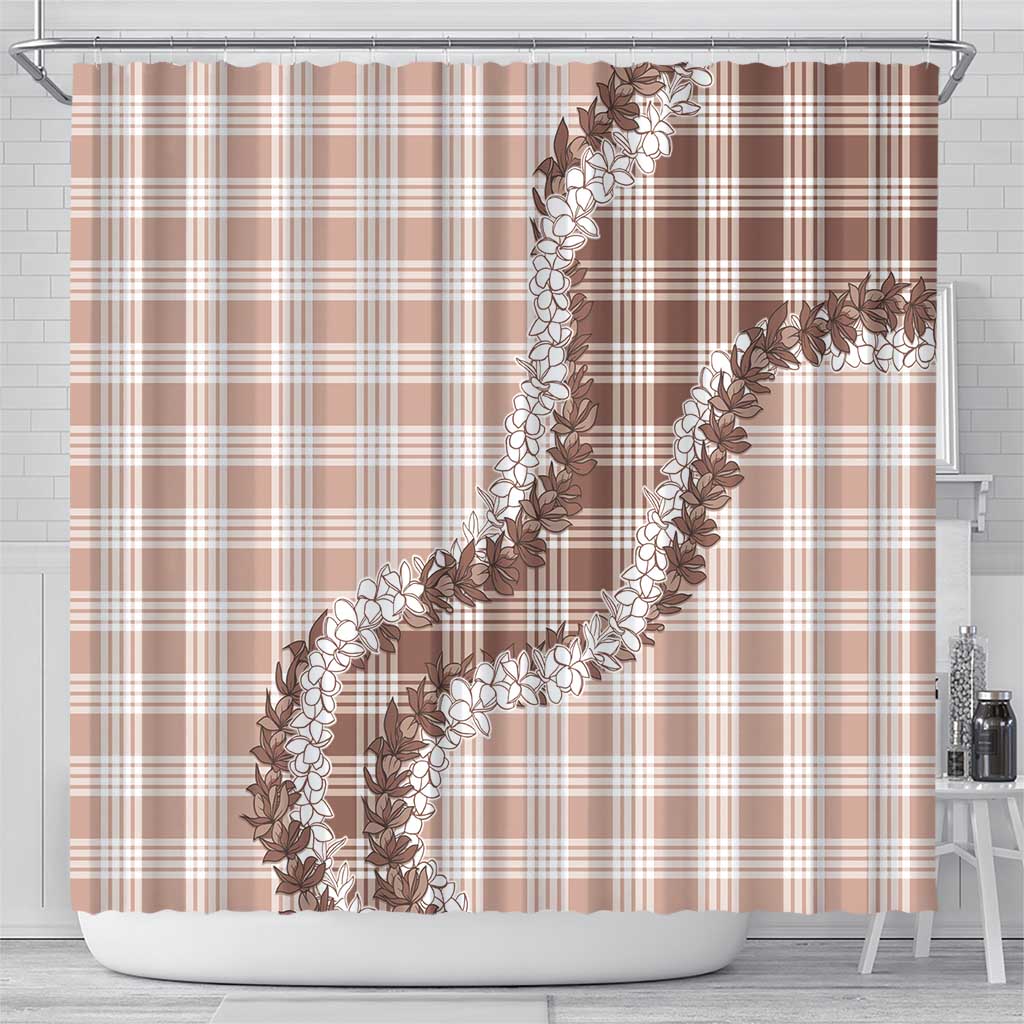 Beige Hawaii Palaka Shower Curtain Hawaiian Honohono Lei LT05 - Polynesian Pride