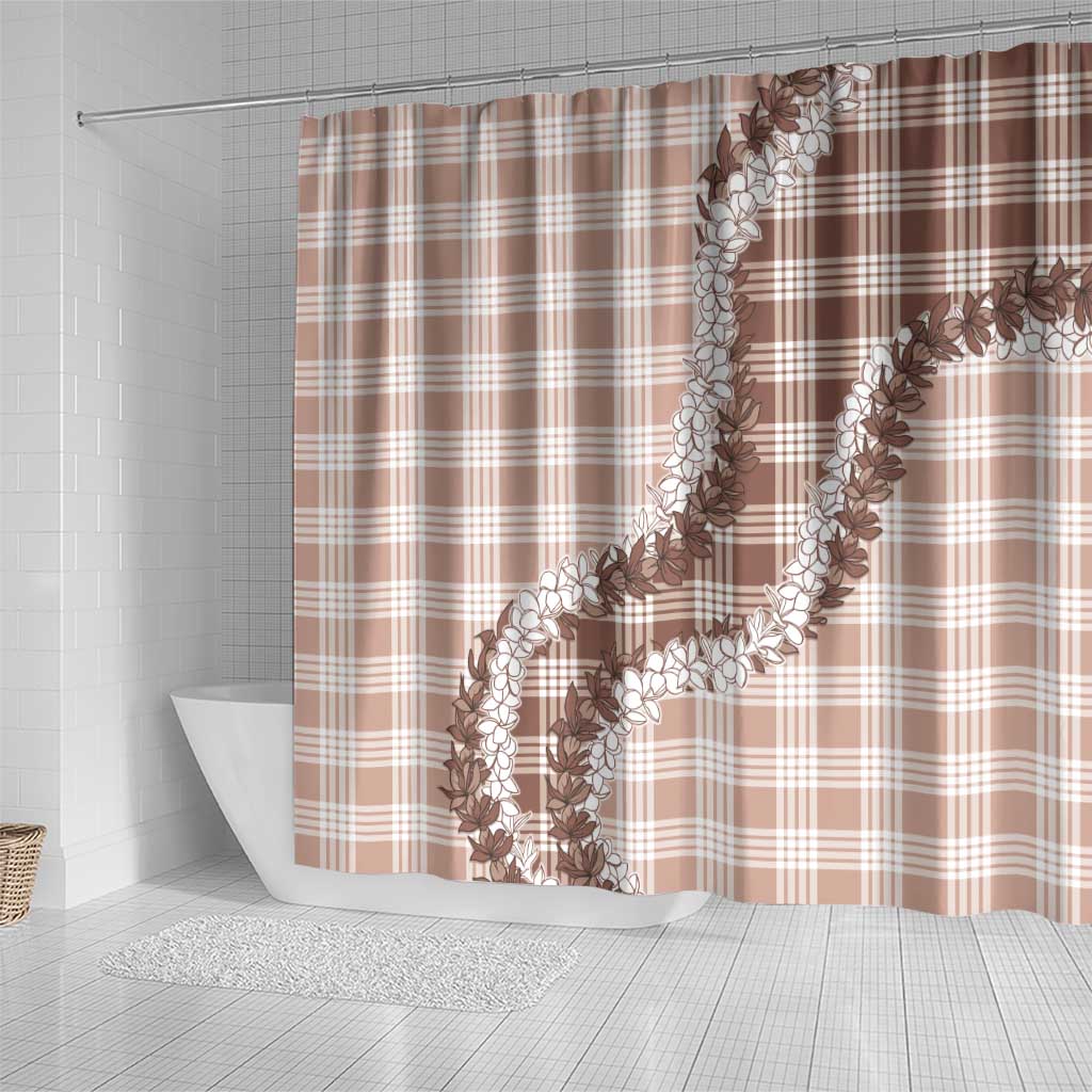 Beige Hawaii Palaka Shower Curtain Hawaiian Honohono Lei LT05 - Polynesian Pride