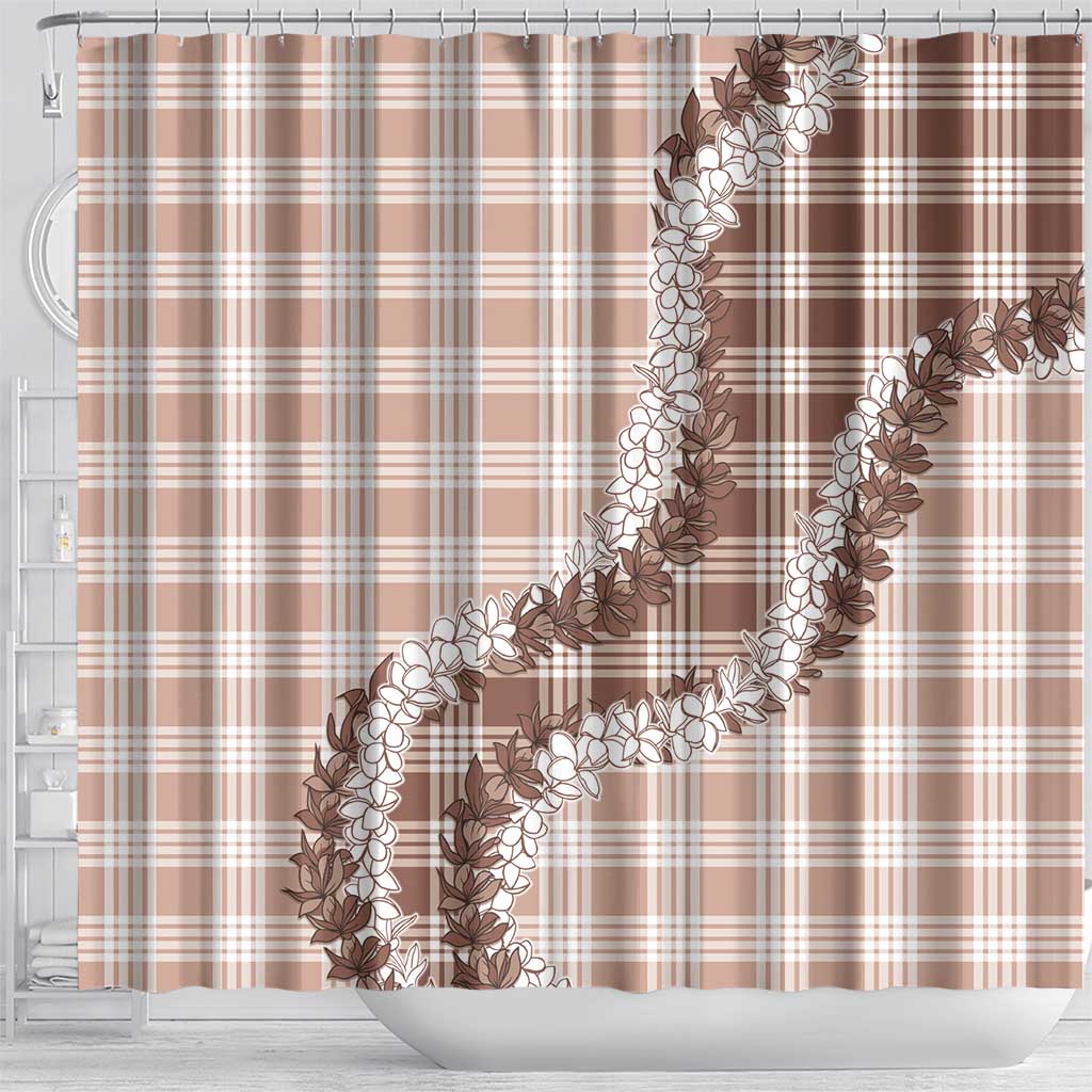 Beige Hawaii Palaka Shower Curtain Hawaiian Honohono Lei LT05 - Polynesian Pride