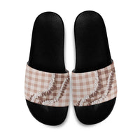 Beige Hawaii Palaka Slide Sandals Hawaiian Honohono Lei LT05 Beige - Polynesian Pride