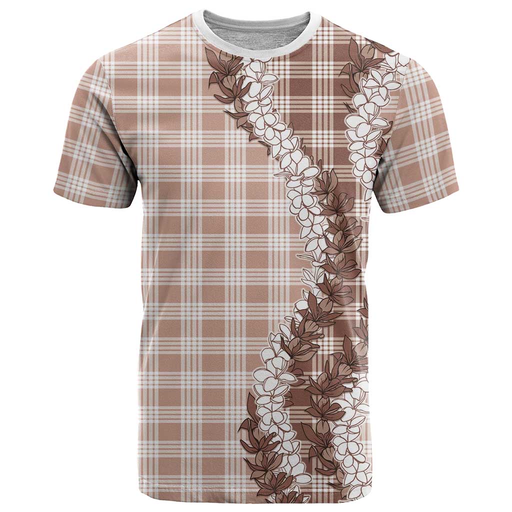 Beige Hawaii Palaka T Shirt Hawaiian Honohono Lei LT05 Beige - Polynesian Pride