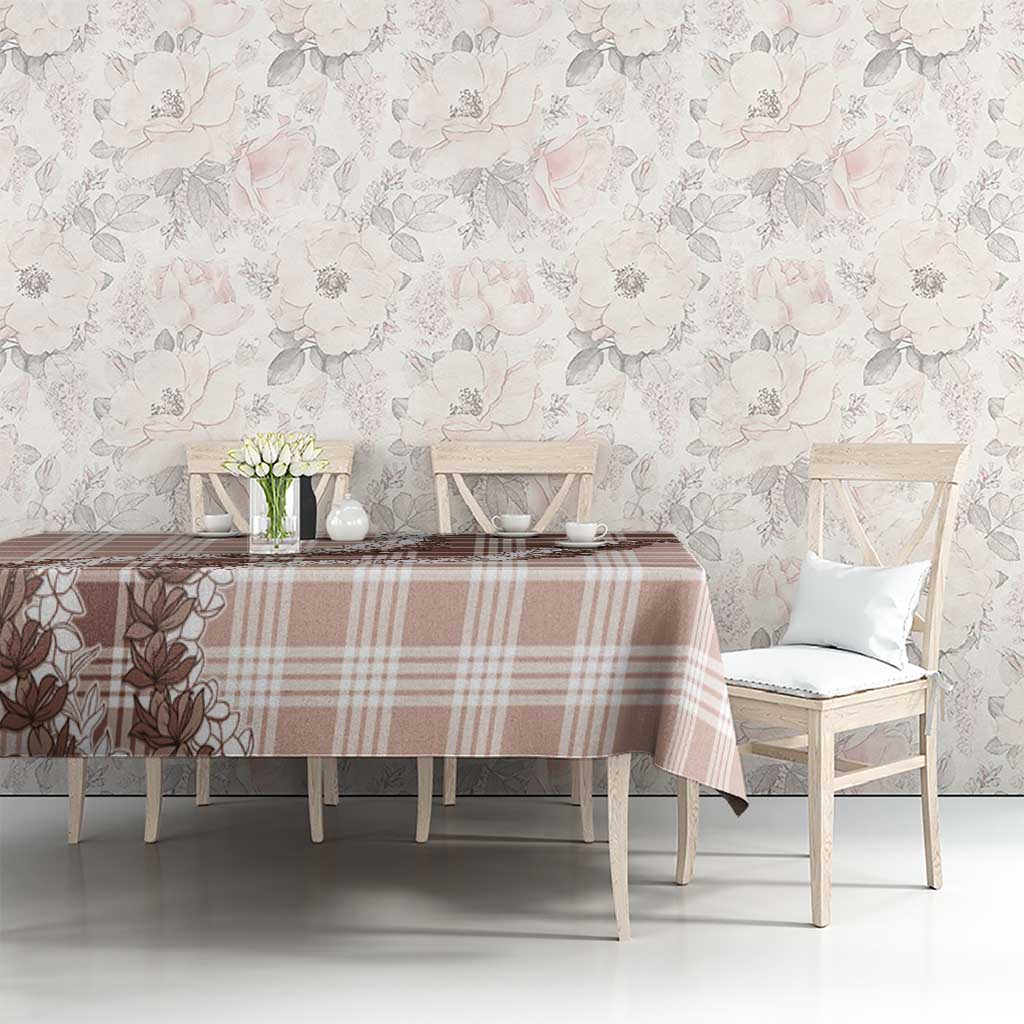 Beige Hawaii Palaka Tablecloth Hawaiian Honohono Lei LT05 - Polynesian Pride