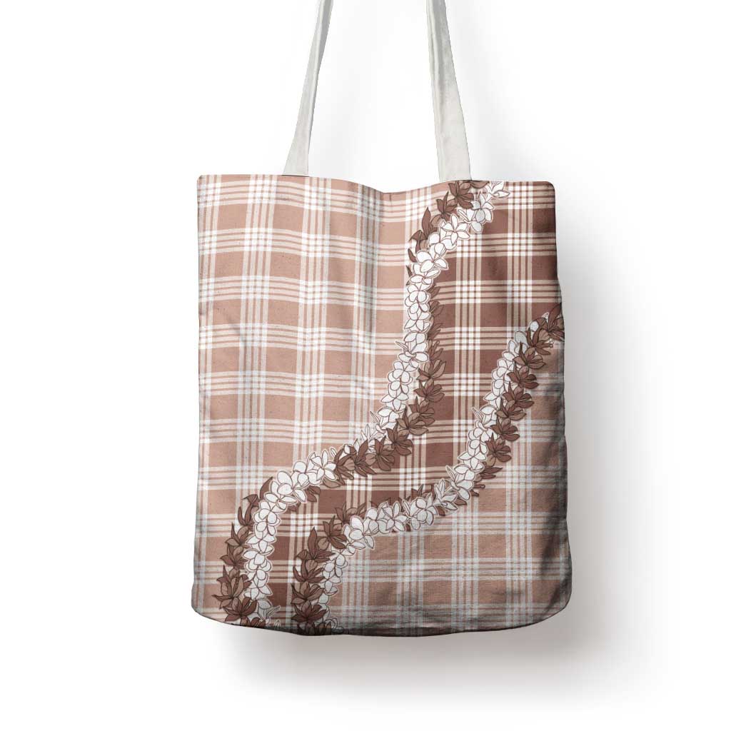 Beige Hawaii Palaka Tote Bag Hawaiian Honohono Lei LT05 - Polynesian Pride