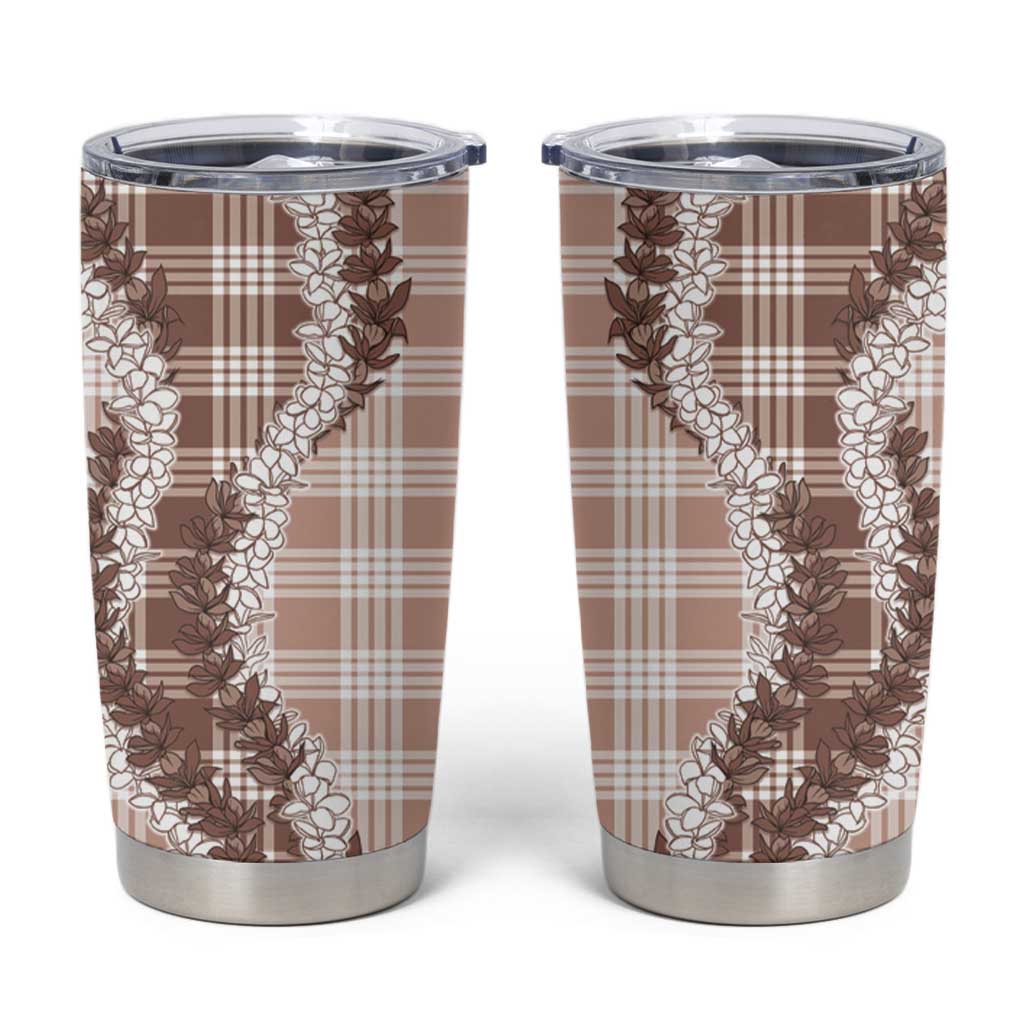 Beige Hawaii Palaka Tumbler Cup Hawaiian Honohono Lei LT05 Beige - Polynesian Pride